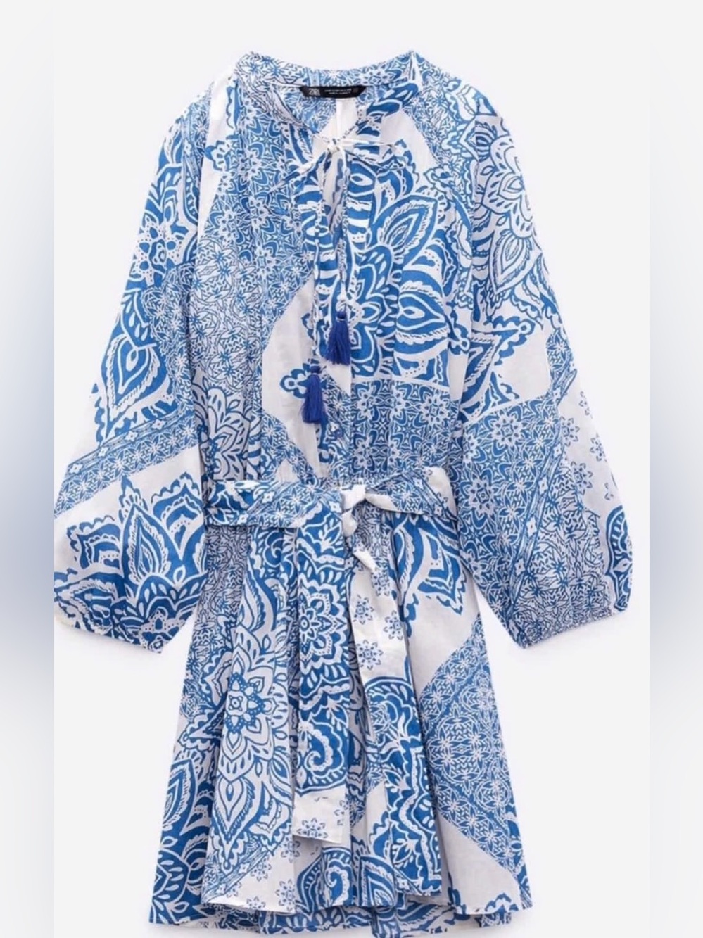 ZARA | Paisley Prints Tassel Mini Dress